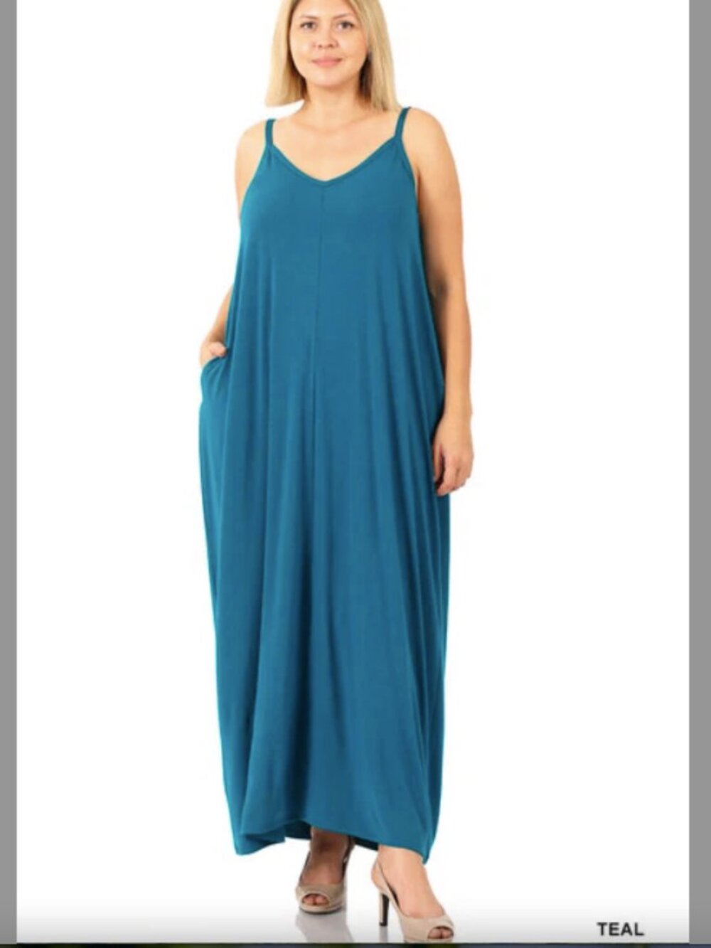 NEW Cami Maxi Dress Teal- 1X